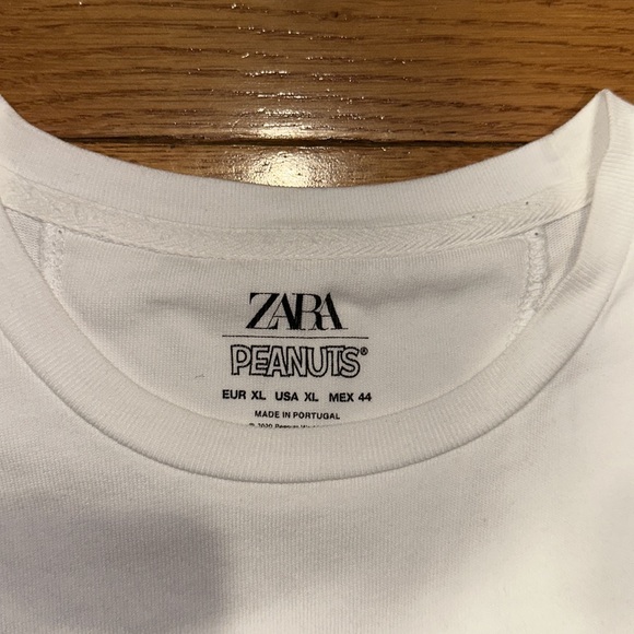 ZARA White Peanuts Tee shirt Mens XL - Picture 3 of 3